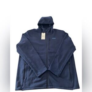 Stio Mens Glide Power Stretch Full Zip Hoodie Sweatshirt Navy Heather XXL NWT